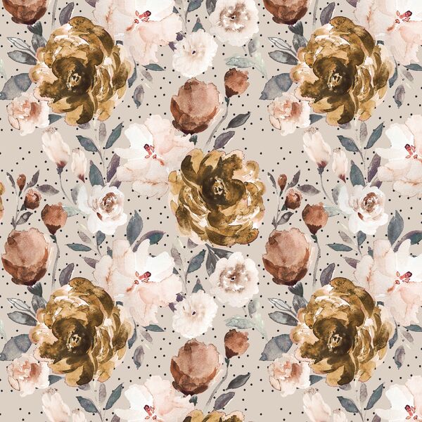 Peonies in Autumn Birch Dot