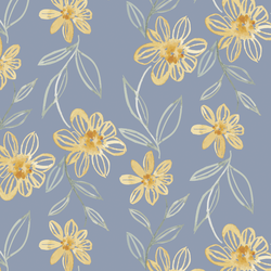 Flower Brand in Dusty Blue