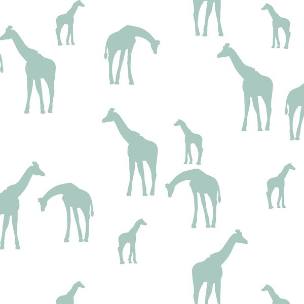 Giraffe Silhouette in Aspen on White