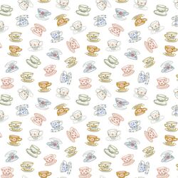 Tiny Tossed Tea Cups in White