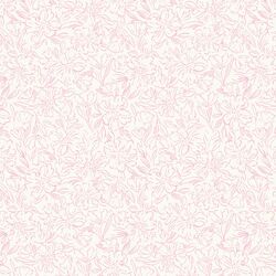 Small Sketched Blooms in Peony Pink on Cream