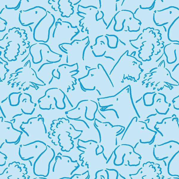 Large Happy Dogs in Blue Mist