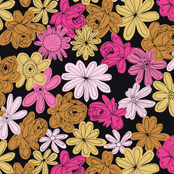 Floral Explosion in Black