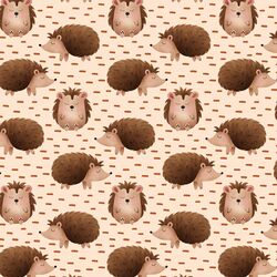 Dashing Hedgehogs in Warm Cream