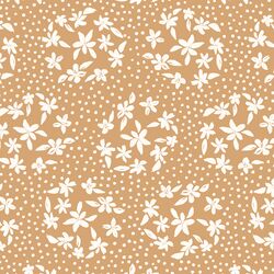 Floral Dot Silhouette in Ivory on Clay