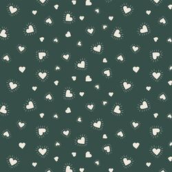 Sun Hearts in Egret on Verdant Green