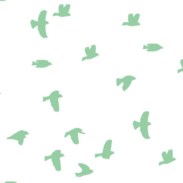 Flock Silhouette in Sprout on White
