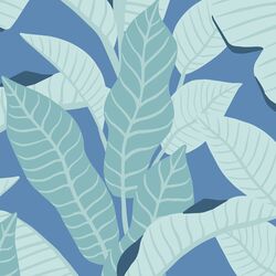 Large Playful Palms in Blueberry