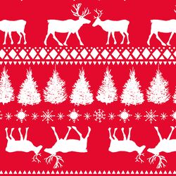 Fairisle Reindeer in Red