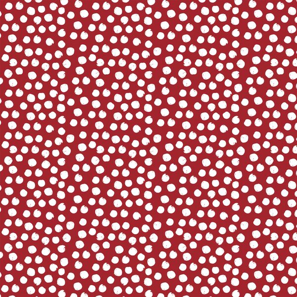 Painted Dot in White on Berry Red