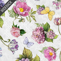 Large Floral Wideback in Light Gray