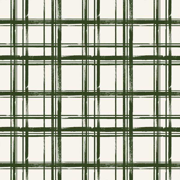 Little Painted Plaid in Dark Fern on Ivory