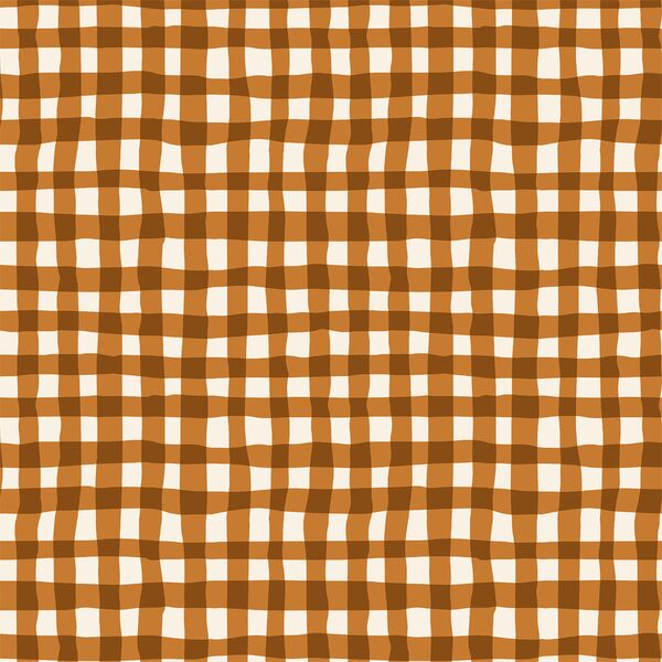 Organic Gingham in Rustic Orange