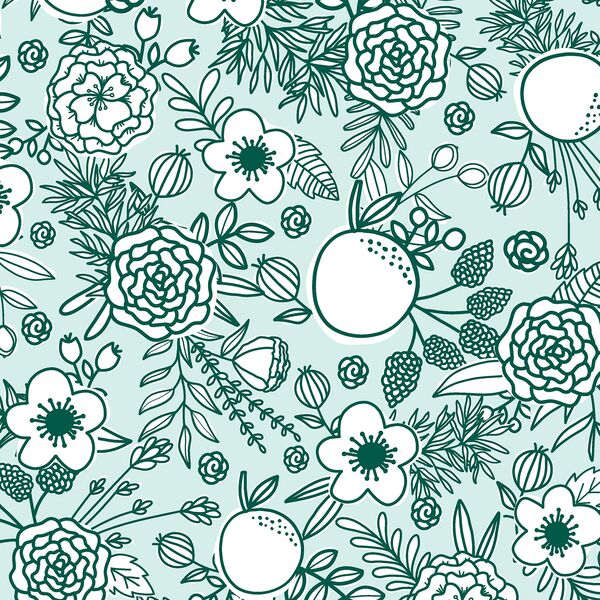 Tonal Floral in Light Aquamarine