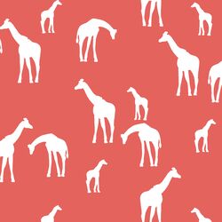 Giraffe Silhouette in Salmon