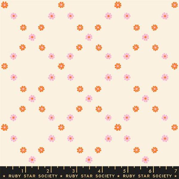 Diamond Flowers in Posy Orange