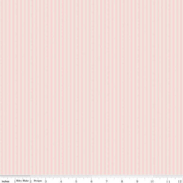 1/8" Stripe in Pink Dogwood on Ivory