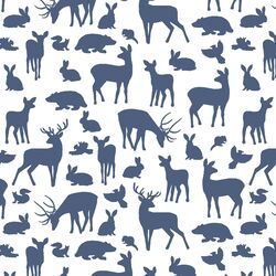 Forest Friends in Midnight on White