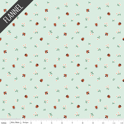Meadow Moments Ladybugs Flannel in Mint