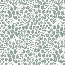 Berry Meadows in Pewter Blue on Cream