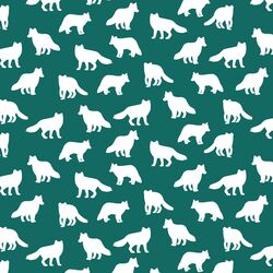 Little Fox Silhouette in Emerald