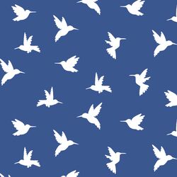 Hummingbird Silhouette in Blue Jay