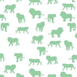 Lion Silhouette in Sprout on White