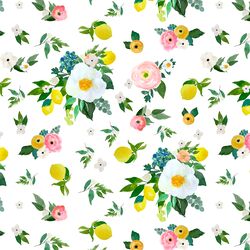 Large Lemon Blossoms in White