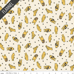 Winnie the Pooh Toss Flannel in Cream