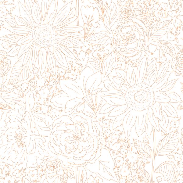 Paperie in Tangerine on White