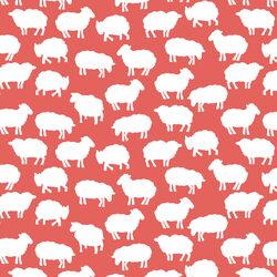 Sheep Silhouette in Salmon