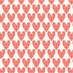 Origami Heart in Burnt Coral on Cream