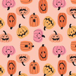 Pumpkin Carvings in Light Coral
