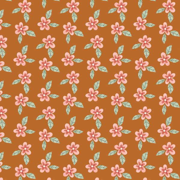 Tropical Floral in Sienna Orange