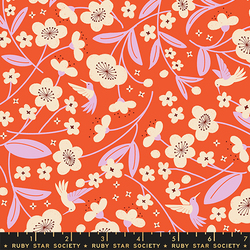 Persimmon Blossoms in Warm Red