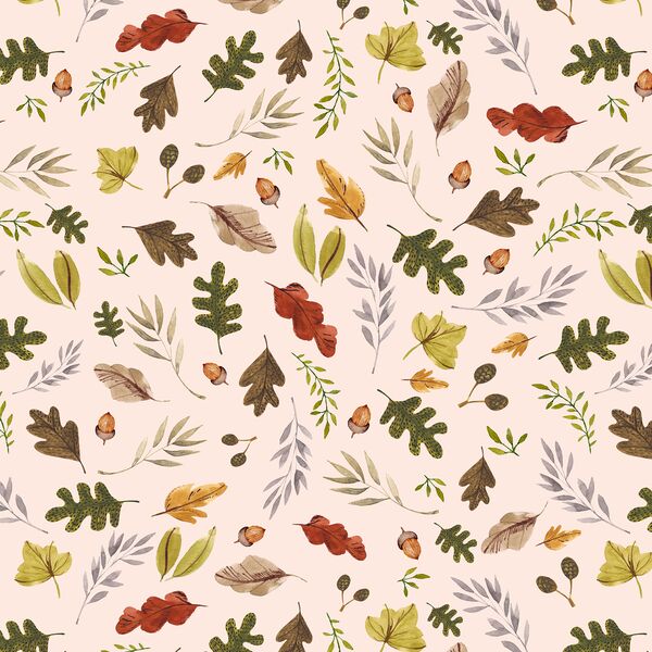 Big Leaves in Soft Peach