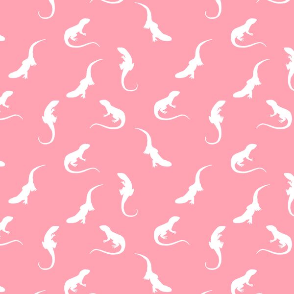 Iguana Silhouette in Rose Pink