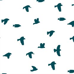 Flock Silhouette in Juniper in White
