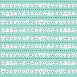 Smiling Hearts in Aqua Blue