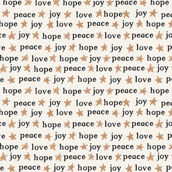 Peace Love Hope and Joy in Warm Sugar on Bone