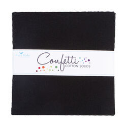 Confetti Cotton 10" Square Pack in Pitch Black