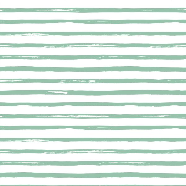 Spring Stripe in Green Willow on White