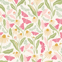 Butterfly Garden in Cream
