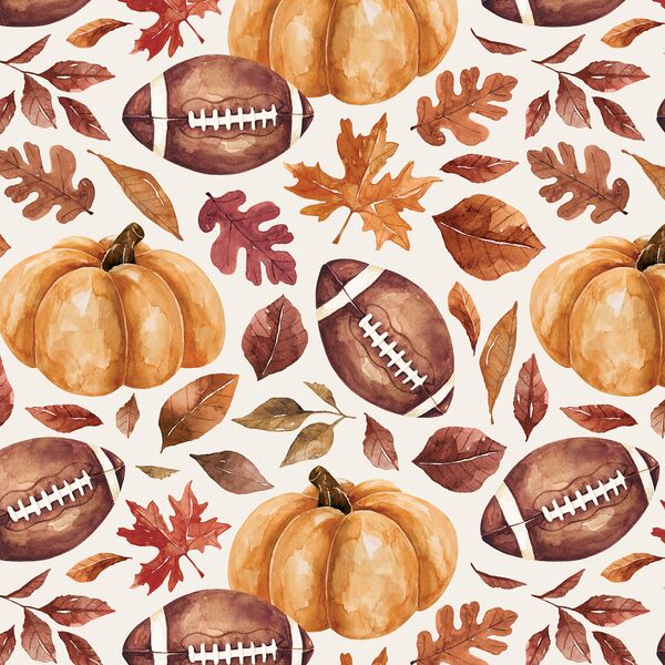 Footballs and Pumpkins in Cream