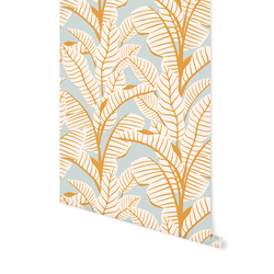 Playful Palms in Light Dusty Teal