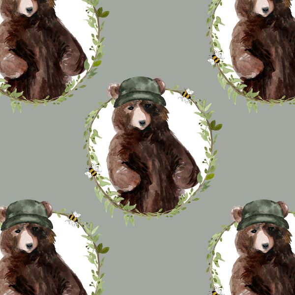 Honey Bear Wreath in Sage
