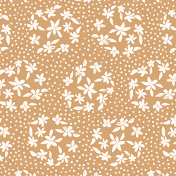 Floral Dot Silhouette in Ivory on Clay