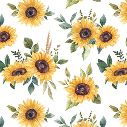 Fall Sunflowers in White