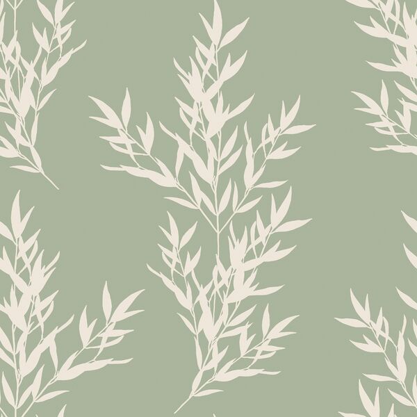 Branches in Cream on Sage Green