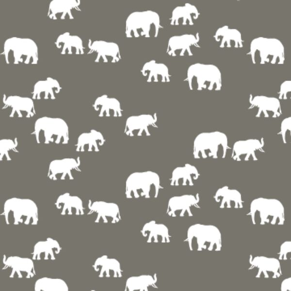 Elephant Silhouette in Greige
